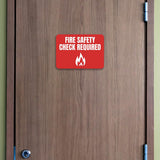 Classic Framed Plus Fire Safety Check Required Door or Wall Sign | Safety and Maintenance