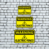 Classic Framed Plus Warning Electric Fence Wall or Door Sign | Health & Safety Warning Signage