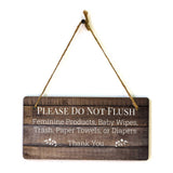 Restroom & Hygiene 5x10 Hanging Wall or Door Signs (Dark Wood)