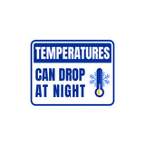 Classic Framed Plus Temperatures Can Drop at Night Wall or Door Sign | RV Accessories
