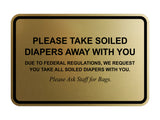 Signs ByLITA Classic Framed Please Take Soiled Diapers With You Wall or Door Sign