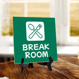 Break Room 5"x 5" Square Table Sign With Acrylic Easel | Home & Office Decor