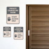 Portrait Round Plus Private Counseling Room – Staff Access Only Wall or Door Sign | General Kitchen and Food-related