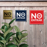 Square Plus No Entrar Wall or Door Sign | Spanish | Home Office Business Front Door Warning