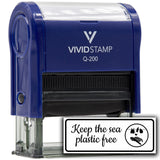 All Quality Keep The Sea Plastic Free Self-Inking Rubber Stamp | Business and Packaging Stamps