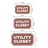 Notched Standard Utility Closet Wall or Door Sign | Facilities and Rooms Sign