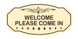 Signs ByLITA Victorian Welcome Please Come In Wall or Door Sign