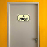 Notched Standard Cleaning Supplies Wall or Door Sign | Facilities and Rooms Sign