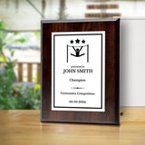 Gymnastics Customizable Wooden Award Plaque | Easel Mount Option | Achievement and Recognition Personalizable Plaques