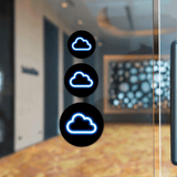Circle Plus Cloud Neon Graphic Style Wall or Door Sign | Live Streamer Gaming Themed Decoration