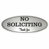 Oval No Soliciting Thank You Sign