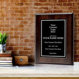 Custom Logo Wooden Award Plaque | Easel Mount Option | Upload Your Logo | Recognition of Achievement and Service Personalizable Plaques