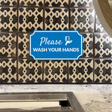 Notched Standard Please Wash Your Hands Wall or Door Sign