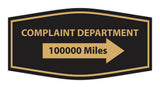Signs ByLITA Fancy Complaint Dept. 100000 Miles Arrow Funny Office Wall or Door Sign