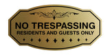 Victorian No Trespassing Residents and Guests Only Wall or Door Sign