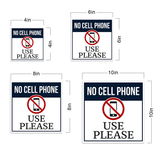 Square Plus No Cell Phone Use Please Wall or Door Sign | No Cell Phone Signs - Sign