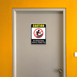 Portrait Round Plus Caution No Pedestrian Traffic Permitted Door or Wall Sign | Safety Signage