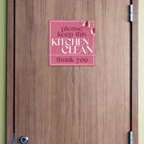 Square Plus Please Keep This Kitchen Clean Thank You Wall or Door Sign | Home & Office Decor