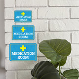 Classic Framed Plus Medication Room Wall or Door Sign | Directional Medical Signage
