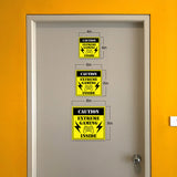 Square Plus Caution Extreme Gaming Inside Wall or Door Sign | Easy Installation | Gaming Room Signage