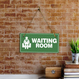 Waiting Room 5x10 Hanging Plus Wall or Door Sign | Rustic Twine | Business and Office Signage