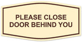 Signs ByLITA Fancy Please Close Door Behind You Sign - Laser-Engraved Lettering | Durable ABS Plastic | Vibrant Colors | Powerful Foam Tape
