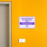 Classic Framed Plus Appointments by Booking Only – Thank You for Your Understanding Door or Wall Sign | Medical Facility Greeting & Reception