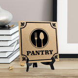 Pantry 5"x 5" Square Table Sign With Acrylic Easel | Home & Office Decor