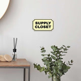 Notched Standard Supply Closet Wall or Door Sign | Facilities and Rooms Sign