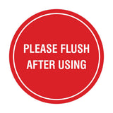 Circle Please Flush After Using Wall or Door Sign