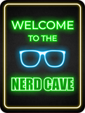 Portrait Round Plus Welcome to the Nerd Cave Wall or Door Sign | Easy Installation | Gaming | Home Decor