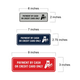 Signs ByLITA Standard Payment by Cash or Credit Card Only Door or Wall Sign Durable ABS Plastic | Laser Engraved | Easy Installation | Elegant Design