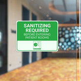 Classic Framed Plus Sanitizing Required Before Entering Patient Rooms Door or Wall Sign | Hygiene and Safety Signage