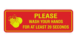 Standard Please Wash Your Hands For At Least 20 Seconds Sign