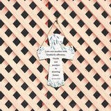 Love one another with brotherly affection. Outdo one another in showing honor. Romans 12:10 11.5" x 8" Cross Hanging Sign | Rustic Twine | Inspiring Religious Bible Decor
