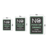 Portrait Round Plus No Food or Drinks In the Storage Area Wall or Door Sign | General Kitchen and Food-related