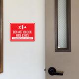 Classic Framed Plus Do Not Block Fire Exits – Clear Path at All Times Door or Wall Sign | Workplace Safety & First Aid