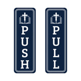 Signs ByLITA Vertical Push and Pull Door Signs (Bible and Cross) Door Sign