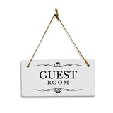 Guest Room 5x10 Hanging Plus Wall or Door Sign | Rustic Twine | Range of Vibrant Decor Styles | Room Signs For Home and Business