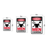 Portrait Round Plus Danger Men Cooking (Kitchen) Wall or Door Sign | Easy Installation | Funny Novelty Imitation Warning Signs