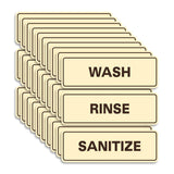 All Quality Standard WASH RINSE SANITIZE Set of 3 Bay Sink Signs - Restaurant & Commercial Kitchen Sink Signs - Easy to Install