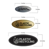 Signs ByLITA Oval Plastic recycling Sign - Laser-Engraved Lettering | Durable ABS Plastic | Vibrant Colors | Powerful Foam Tape