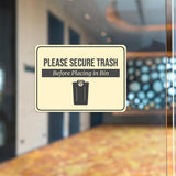 Classic Framed Plus Please Secure Trash Before Placing in Bin Door or Wall Sign | General Waste & Disposal