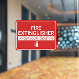 Classic Framed Plus Fire Extinguisher – Know Your Location Door or Wall Sign | Health and Safety Workplace Warning