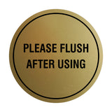 Circle Please Flush After Using Wall or Door Sign