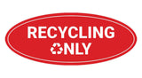 Signs ByLITA Oval Recycling only Sign - Laser-Engraved Lettering | Durable ABS Plastic | Vibrant Colors | Powerful Foam Tape