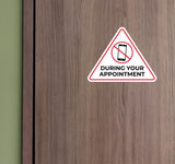 Triangle 'No Cell Phone Use During Your Appointment' Wall or Door Sign