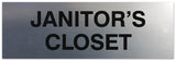 Signs ByLITA Basic Janitor's Closet Sign - Laser-Engraved Lettering | Durable ABS Plastic | Vibrant Colors | Powerful Foam Tape