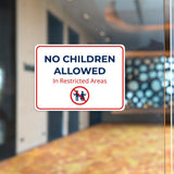 Classic Framed Plus No Children Allowed In Restricted Areas Door or Wall Sign | Child Safety Business Signs
