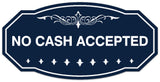 Signs ByLITA Victorian No Cash Accepted Wall or Door Sign - Laser-Engraved Lettering | Durable ABS Plastic | Vibrant Colors | Powerful Foam Tape